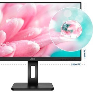 AOC Q24P2Q 24 Zoll Klasse WQHD LCD-Monitor - 16:9 Format - Schwarz - 60,5 cm (23,8 Zoll) Viewable - IPS-Technologie (In-Pl
