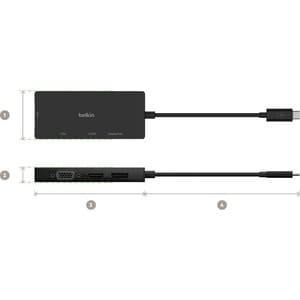 Belkin A/V Adapter - 1 x Type C Male USB - 1 x DVI Female Video, 1 x HDMI Female Digital Audio/Video, 1 x HD-15 Female VGA