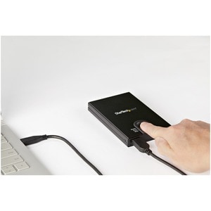 StarTech.com Biometric Enclosure - 256-bit AES Encrypted USB 3.0 External Hard Drive Enclosure 2.5" SATA HDD/SSD - Fingerp