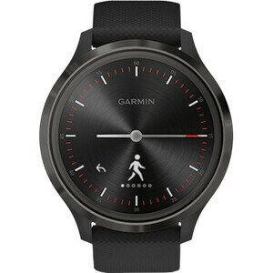 Garmin vívomove 3 GPS Watch - Slate - Stainless Steel Body - Black Case - Fiber Reinforced Polymer Case - Silicone Band - 