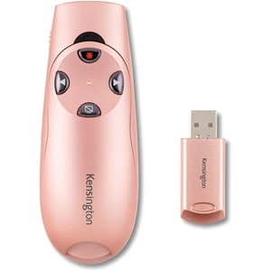 Kensington Presenter Expert Wireless with Red Laser - Rose Gold - Wireless - Radio Frequency - 2.40 GHz - Rose Gold - USB 