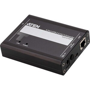 ATEN 4-port USB 2.0 CAT 5 Extender (100m) - 3.94" Range - 2 x Network (RJ-45) - 7 x USB - Twisted Pair - Category 5 - Rack