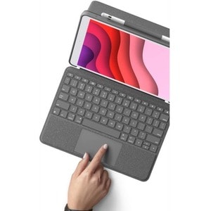 Logitech Combo Touch Keyboard/Cover Case for 25.9 cm (10.2") Apple, Logitech iPad (7th Generation) Tablet - Graphite - Spi