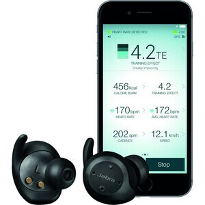 Jabra Elite Sport Wireless Earbud Stereo Earset - Black - Binaural - In-ear - Bluetooth - 20 Hz to 20 kHz