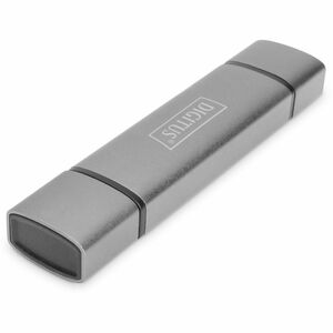 Digitus Dualer Kartenlesegerät Hub USB-C™ / USB 3.0, OTG. Kompatible Speicherkarten: MicroSD (TransFlash), SD, Produktfarb
