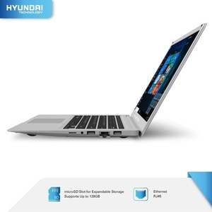 Hyundai Thinnote-A, 14.1" Celeron Laptop, 4GB RAM, 64GB Storage, Expandable 2.5" SATA HDD Slot, Windows 10 Home S Mode, En