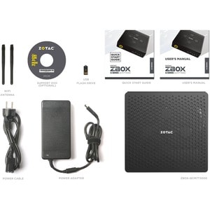 Zotac ZBOX QCM7T3000 Workstation - Core i7 10. Generation i7-10750H - Mini-PC - 6 GB Grafik - Serial ATA/600 Steuerung - I