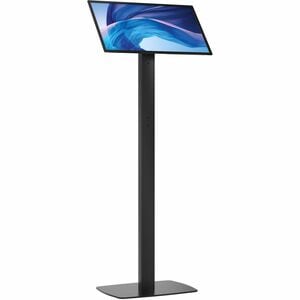 CTA Digital Premium Thin Profile Floor stand with VESA plate and Base (Black) - Floor Stand - Metal, Powder Coated Steel -