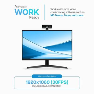 VisionTek VTWC20 Webcam - 30 fps - USB 2.0 - 1920 x 1080 Video - CMOS Sensor - Microphone - For Notebook