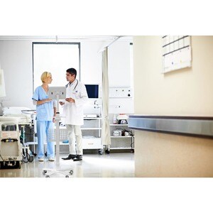 CTA Digital CTA Medical Floor Stand Enclosure for iPad Gen 10, 11" iPad Pro, & More - Up to 11" Screen Support - 53.90" He