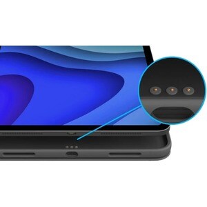 Logitech Folio Touch Keyboard/Cover Case for 27.9 cm (11") Apple iPad Air (4th Generation) Tablet - Oxford Gray - Scuff Re