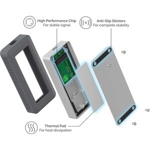 Sabrent EC-WPNE Drive Enclosure PCI Express NVMe, M.2 - USB 3.2 (Gen 2) Type C Host Interface External - 1 x SSD Supported