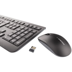 CHERRY DW 3000 Keyboard & Mouse - QWERTY - 1 - USB Wireless RF - 104 Key - Keyboard/Keypad Color: Black - USB Wireless RF 