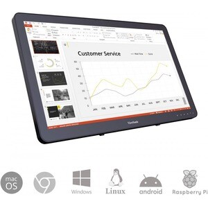 ViewSonic TD2423 24 Zoll Class LCD-Touchscreen-Monitor - 16:9 Format - 7 ms Reaktionszeit - 61 cm (24 Zoll) Viewable - Inf