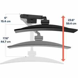 Ergotron Mounting Arm for Monitor, Display Screen, Curved Screen Display - Black - Landscape/Portrait - Height Adjustable 