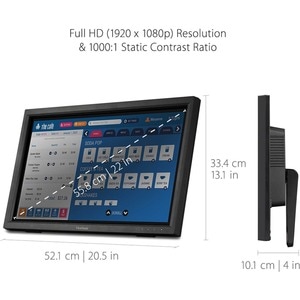 ViewSonic TD2223 22" Class LCD Touchscreen Monitor - 16:9 - 5 ms - 55.9 cm (22") Viewable - Infrared - 10 Point(s) Multi-t
