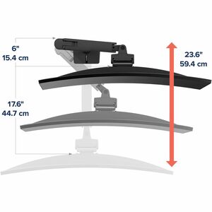 Ergotron Mounting Arm for Monitor, Display Screen, Curved Screen Display - Black - Landscape/Portrait - Height Adjustable 