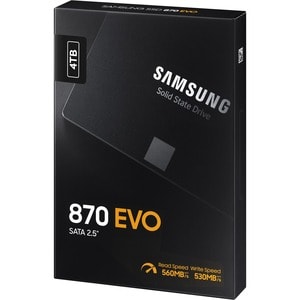 Samsung 870 EVO MZ-77E4T0BW 4 TB Solid State Drive - 2.5" Internal - SATA (SATA/600) - Black - Storage System, Desktop PC,