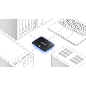 SSD Samsung 870 EVO MZ-77E500B - 2.5" Interne - 500 Go - SATA (SATA/600) - Noir - Ordinateur de bureau, Notebook Appareil 