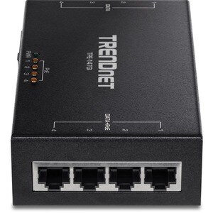 TRENDnet TPE-147GI PoE Injector - TAA Compliant - 120 V AC, 230 V AC Input - 55 V DC, 1.30 A Output - 4 x Gigabit Ethernet