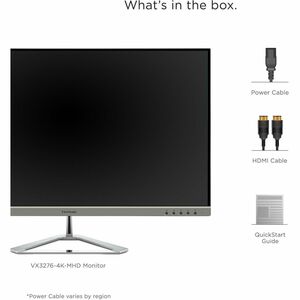 ViewSonic Entertainment VX3276-4K-mhd 32" Class 4K UHD LED Monitor - 16:9 - Silver - 80 cm (31.5") Viewable - Multi-domain