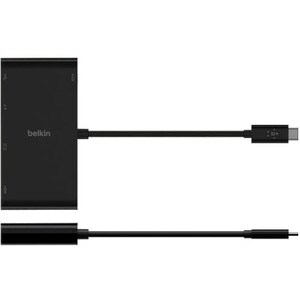Belkin USB-C 5-in-1 Hub Plus 100W - for Notebook - Charging Capability - 100 W - USB Type C - 4K - 3840 x 2160 - 1 x USB 3