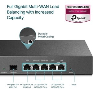 TP-Link Omada ER7206 Ethernet Drahtlos Router - 4 x Netzwerk-Anschluss - 1 x Breitband-Anschluss - Gigabit-Ethernet - VPN 