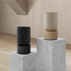 Bang & Olufsen BeoSound Bluetooth Smart Speaker - Google Assistant Supported - Natural Oak - Wall Mountable, Shelf Mountab