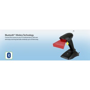 Adesso NuScan 2500TB Logistics, Warehouse Handheld Barcode Scanner - Wireless Connectivity - Black - USB Cable Included - 