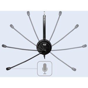 Adesso Xtream P1 Wired Over-the-head Mono Headset - Black - Monaural - Supra-aural - 32 Ohm - 20 Hz to 20 kHz - 180 cm Cab