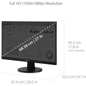 ViewSonic VA2747-MH 27 Inch Full HD 1080p Monitor with FreeSync, 100Hz, Ultra-Thin Bezel, Eye Care, HDMI, VGA Inputs for H