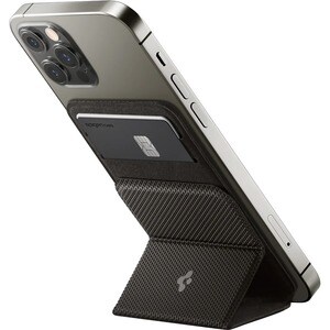 Spigen Card, iPhone Card Holder - 65 mm x 95 mm x 5.3 mm x - Polyurethane Leather, Suede - Black