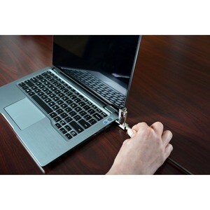 Noble Cable Lock For Notebook - TAA Compliant - 1.80 m Cable - Resettable - 4-digit - Combination Lock - Silver - PVC Coat