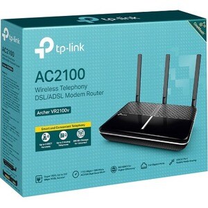 TP-Link Archer VR2100v Wi-Fi 5 IEEE 802.11ac Ethernet, VDSL2, ADSL, ADSL2, ADSL2+ Modem/Wireless Router - 2,40 GHz ISM-Ban