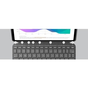 Logitech Combo Touch Keyboard/Cover Case for 27.9 cm (11") Apple iPad Pro Tablet - Oxford Gray - Scrape Resistant, Bump Re