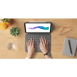 Logitech Combo Touch Tastatur/Cover für 32,8 cm (12,9 Zoll) Apple, Logitech iPad Pro (5. Generation) Tablet - Grau - Webst