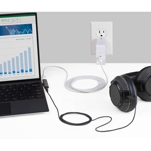 USB-C-Audio Adapter mit 3,5mm-Headset-Buchse und USB-Typ-C PD-Laden, für Handy/Tablet (CDP235APDM) - Silber