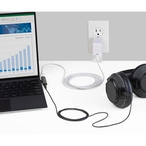 USB C AUDIO + CHARGE ADAPTER 3.5MM HEADSET JACK + PD CHARGING