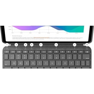 Logitech Combo Touch Keyboard/Cover Case for 32.8 cm (12.9") Apple, Logitech iPad Pro (5th Generation) Tablet - Oxford Gra