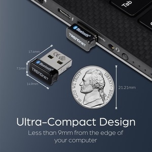 Trendnet TBW-110UB. Hostschnittstelle: USB Typ-A, Ausgangsschnittstelle: Bluetooth. Produktfarbe: Schwarz, Zweck: Laptop. 