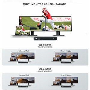 Universal Dock Dual Display Screen 4K docking station with 65W power delivery PD  DP Alt Mode USB-C and USB-A devices