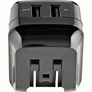 StarTech 2 Port USB Wall Charger, 17W Wall Charger Hub (2.4A & 1A port), Dual USB-A Power Adapter, Portable Charger for Ph