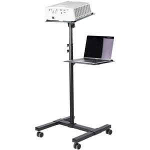 StarTech.com Supporto per proiettore e laptop - Carrello portatile per videoproiettore - 2 ripiani -Regolabile in altezza/