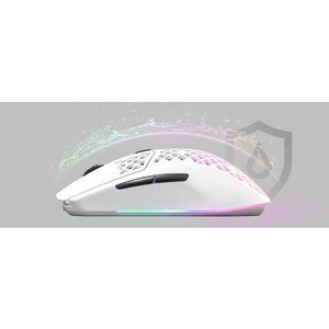 SteelSeries Aerox 3 Wireless 2022 Edition - Optical - Cable/Wireless - Bluetooth - 2.40 GHz - Matte White - USB Type A - 1