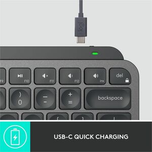Logitech MX Keys Mini Wireless Illuminated Keyboard for Business, Compact, Logi Bolt Technology, Graphite - Wireless Conne