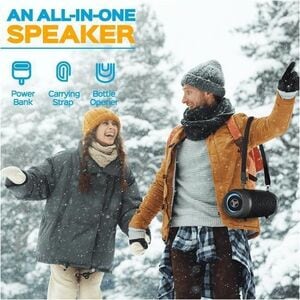 Treblab HD-Max Portable Bluetooth Speaker System - 50 W RMS - Black - 30 Hz to 16 kHz - TrueWireless Stereo - Battery Rech