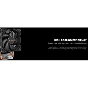 Listan Pure Rock Slim 2 Cooling Fan/Heatsink - Processor, Computer Case - 92 mm Maximum Fan Diameter - 1 x Fan(s) - 2000 r