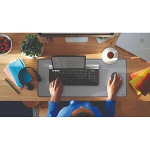 Logitech Mouse Pad - 300 mm x 700 mm Dimension - Grey - Natural Rubber, Nylon, Polyester - Anti-slip, Anti-fray, Spill Res