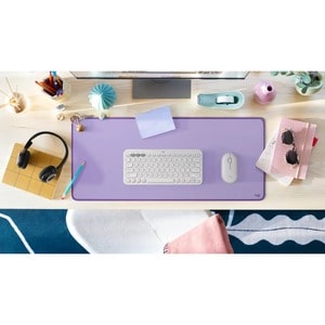 Logitech Mouse Pad - 300 mm x 700 mm - Lavender - Natural Rubber, Nylon, Polyester - Anti-slip, Anti-fray, Spill Resistant