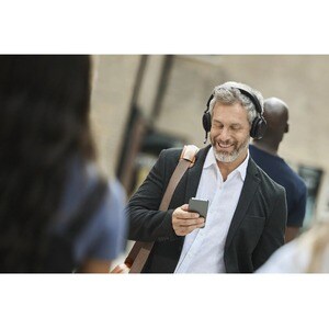 Jabra Evolve2 75 Wireless On-ear Stereo Headset - Black - Binaural - Ear-cup - 3000 cm - Bluetooth - 20 Hz to 20 kHz - MEM